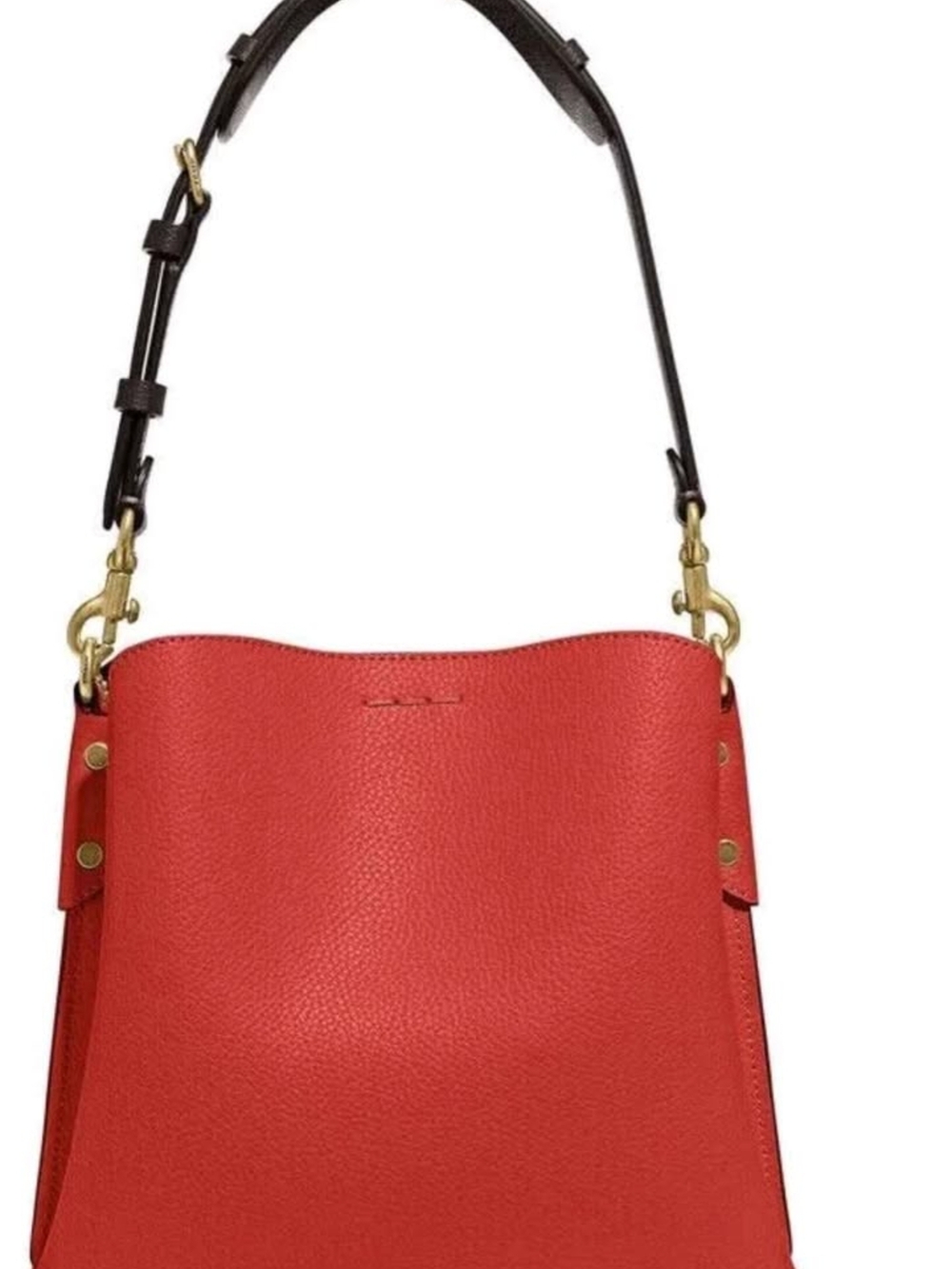 Coach Pebbled Leather Willow Red Bag with Dark Brown Strap - Picture 4 of 6
